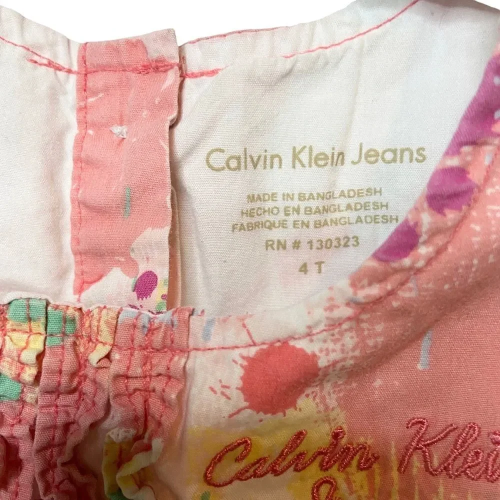 Calvin Klein Jeans Multi-Color Tiered Dress in Size Kids Size 4T - Picture 7 of 9